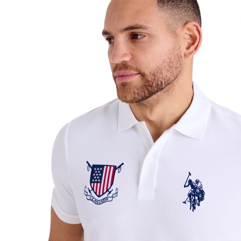 U.S. Polo Assn. Men's USA Pique Polo Shirt Patriotic America 4th of July NWT